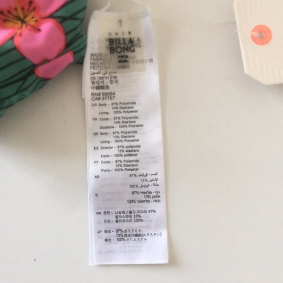 Billabong Seain Green Twist Island Bikini Top Large - Picture 11 of 14